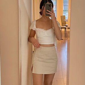 Lulus Sweet Ambition Beige High Rise Mini Skirt